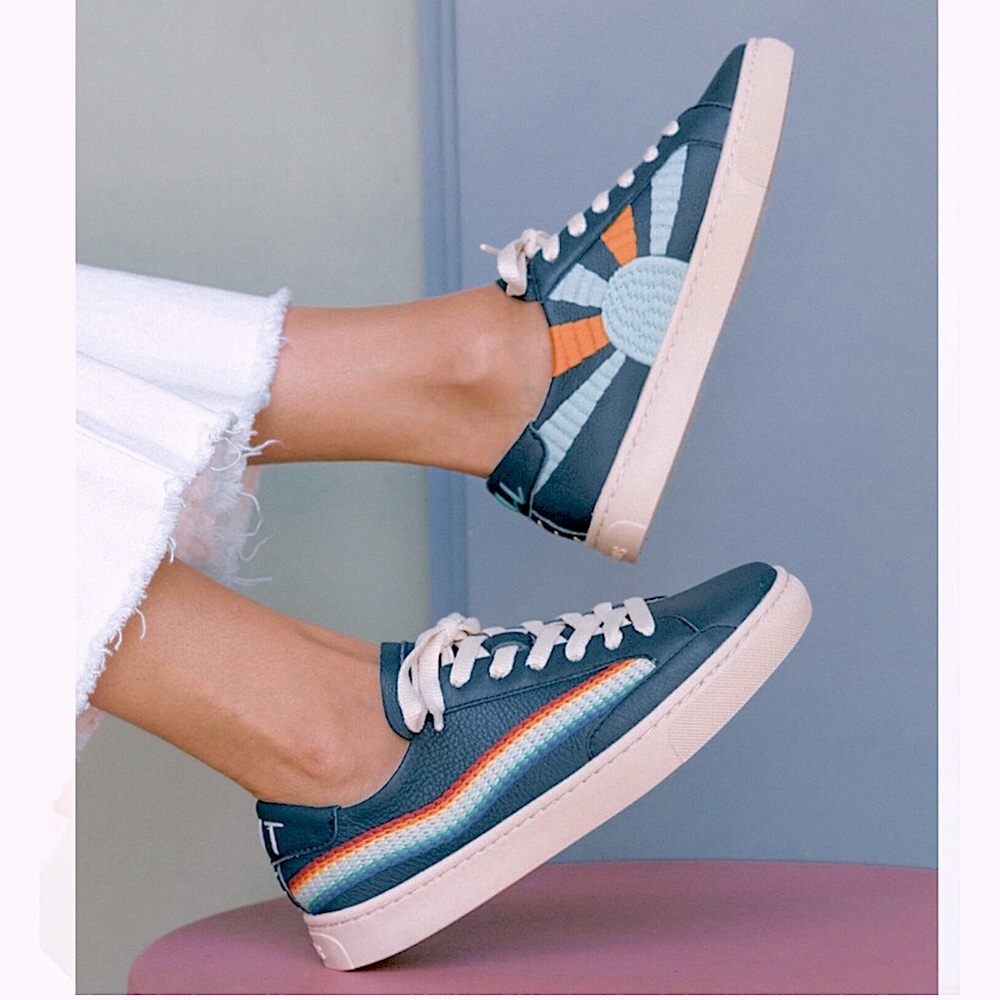 Soludos Rainbow Wave Embroidered Sneakers
